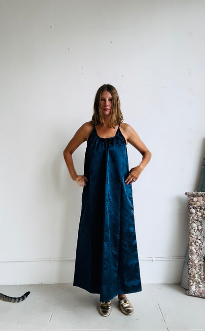 THE CASTELLO GOWN in Blue and Grape (100% Reversible) Floor length