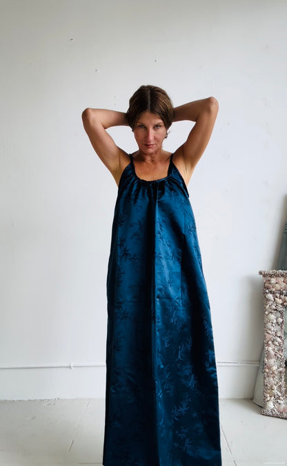 THE CASTELLO GOWN in Blue and Grape (100% Reversible) Floor length