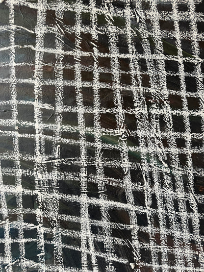 "Ties" black and white abstract oil painting on canvas