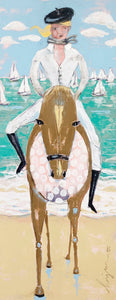 "Horse and Rider" 60" x 24" Acrylic on canvas by Peter Horjus