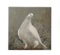 "White Dove" an artfully printed ceramic tile 6" x 6"
