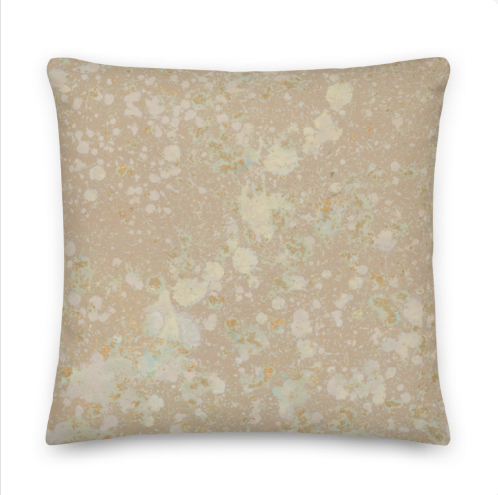 Pink Gilded Spatter Pattern Decorative Accent Pillow