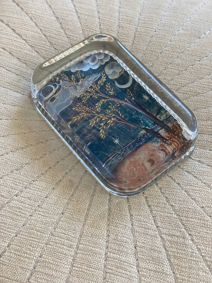 "Twilight" Hand blown glass paperweight, First Edition Run