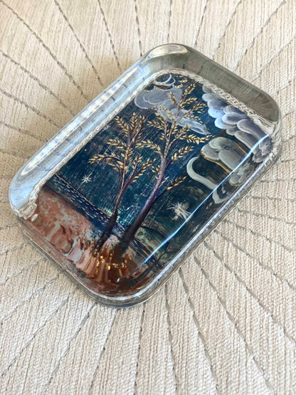 "Twilight" Hand blown glass paperweight, First Edition Run