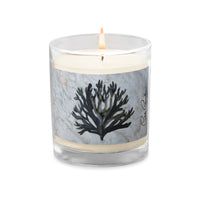 Inky Sea Coral  soy wax candle in glass jar